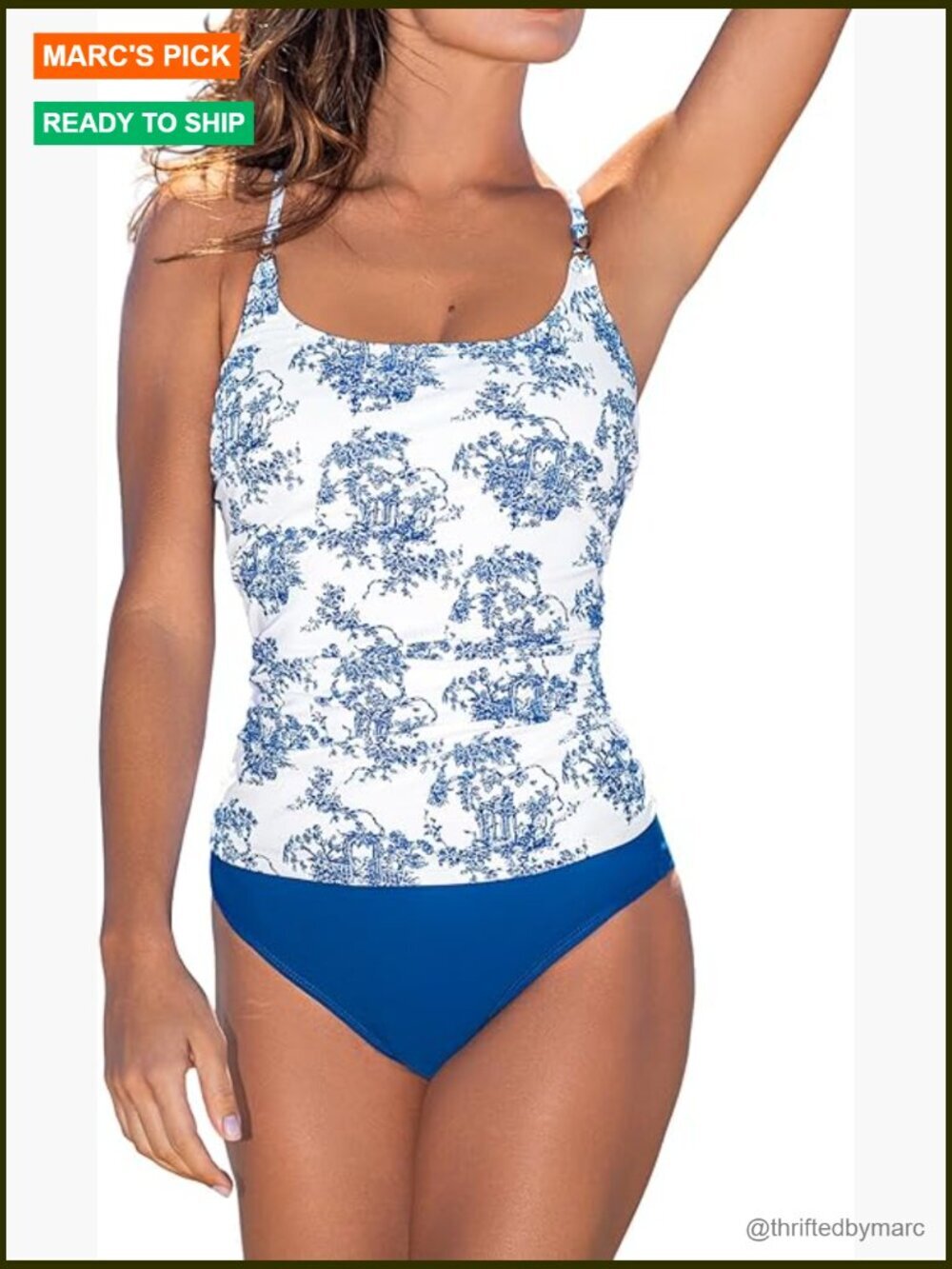 Two Piece Tankini Set Ruched Tummy Strappy Crisscross Swimsuit Scoop Neck Mid